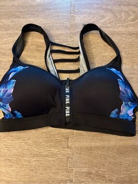 Victoria's Secret Pink Ultimate Push Up Front Zip Sport Bra Padded XS Wireless